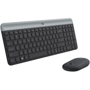 Combo de teclado y mouse inalámbricos delgados Logitech MK470 (negro)