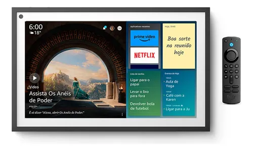 Amazon Echo Show 15  Hub para cocina Full HD de 15.6″ para organizar el hogar, con Fire TV integrado y control remoto por voz Alexa